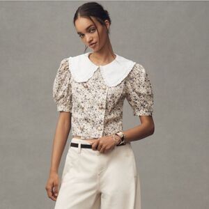 English Factory Short-Sleeve
Collared Blouse by Anthropologie